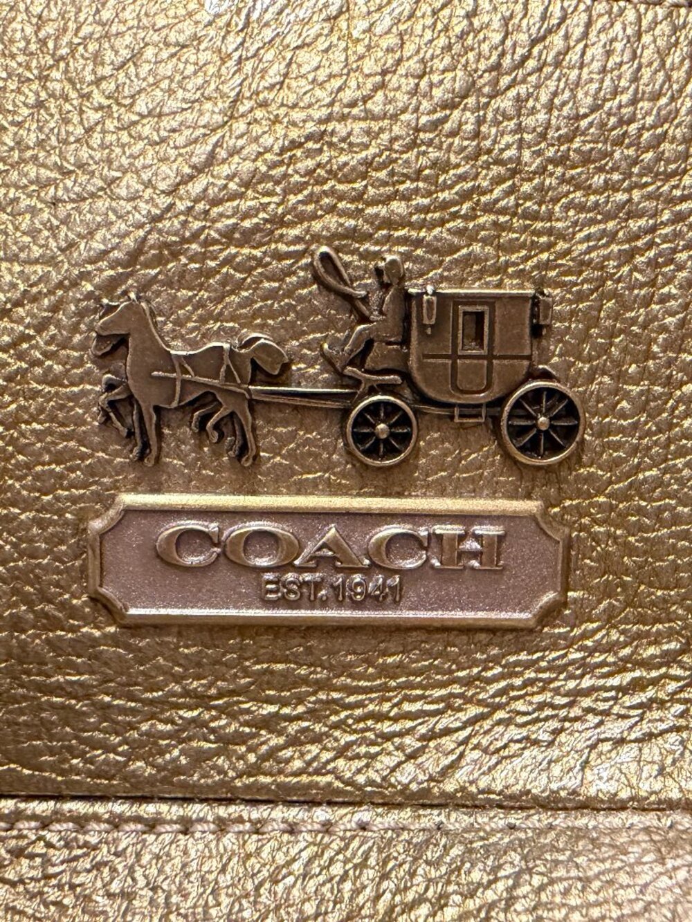 Gold Coach Shoulder Bag - Picture 2 of 5